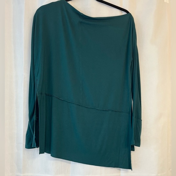 We The Free People Boat Neck Long Sleeve Luna Tunic Tee Top Green Fairycore Boho - Picture 4 of 7